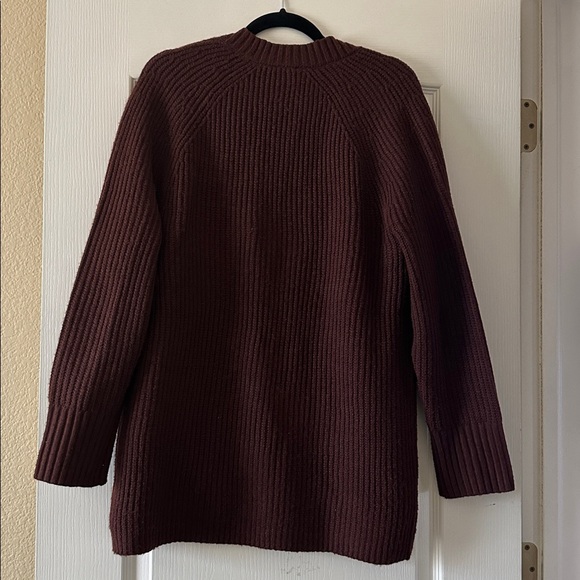 Express Ribbed Button Front London Cardigan S Rich Mocha - Picture 7 of 11